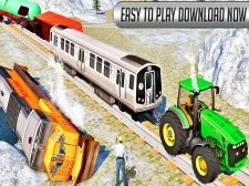 Chained Tractor Towing Train Simulator